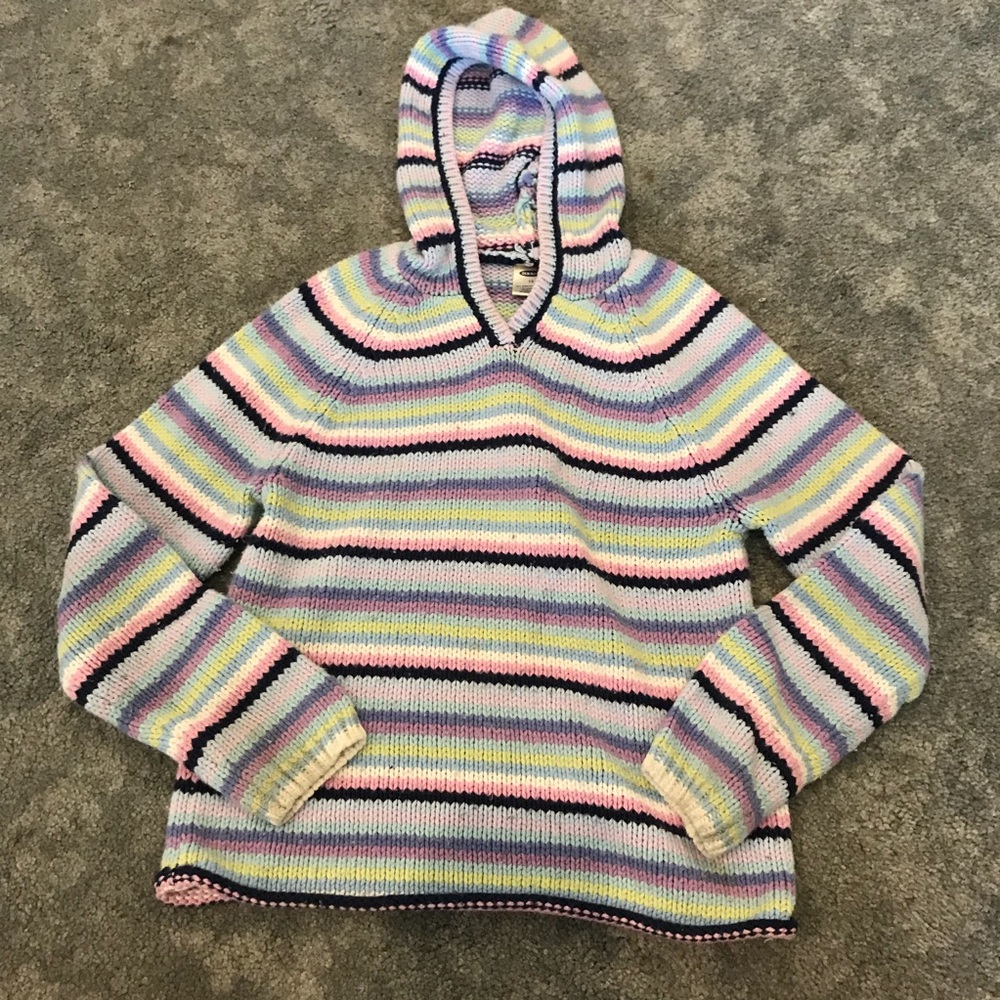 Girls knit hooded sweatshirt